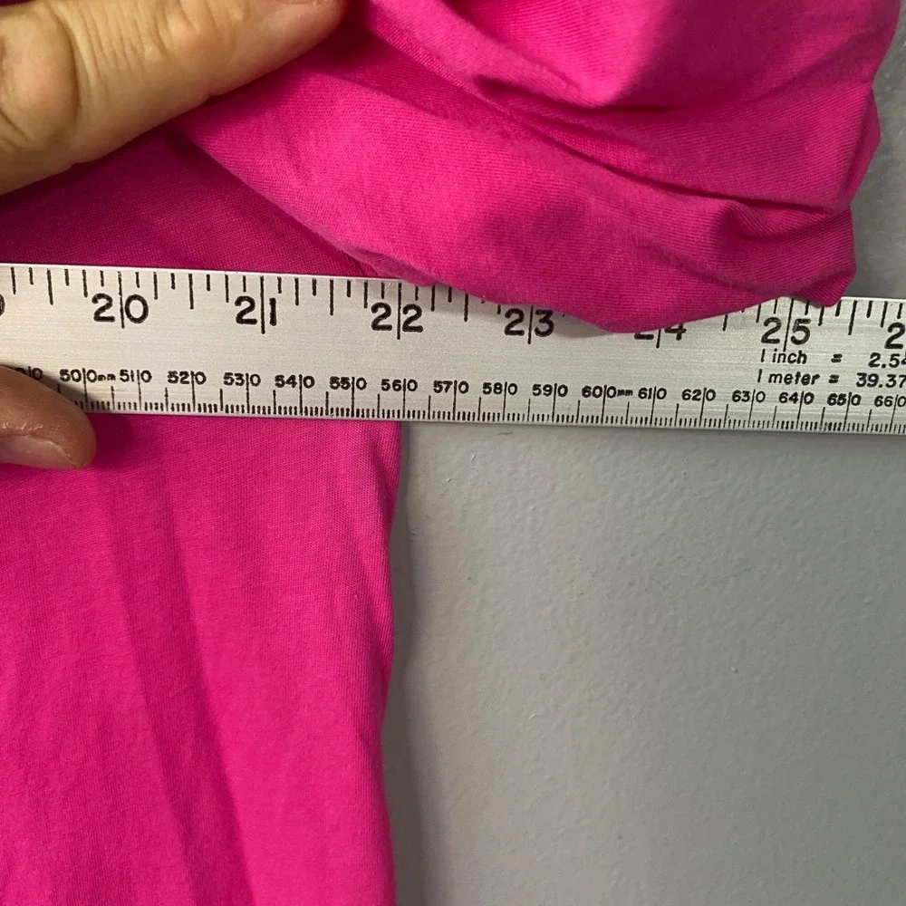 LOFT Women Lg Pink Bubble Puff Sleeve Scoop Neck Pleated‎ Knit Top Short Sleeve